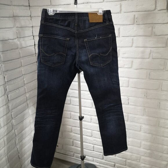Jack & Jones Regular Fit Men's Size 29/32 Clark Dark Wash Button Fly Jeans - Picture 2 of 15